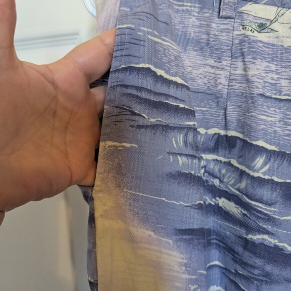 90s | Silk | 🌴 Vintage Tommy Bahama Scenic Tropical Capris – RARE PRINT | M | - Picture 3 of 10